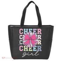 Groovy Cheer Girl Coquette Bow Cheerleading Tote Bag thumb 0