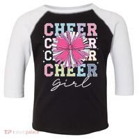 Groovy Cheer Girl Coquette Bow Cheerleading Toddler Fine Jersey T-Shirt thumb 0
