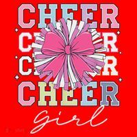 Groovy Cheer Girl Coquette Bow Cheerleading Santa Hat thumb 1