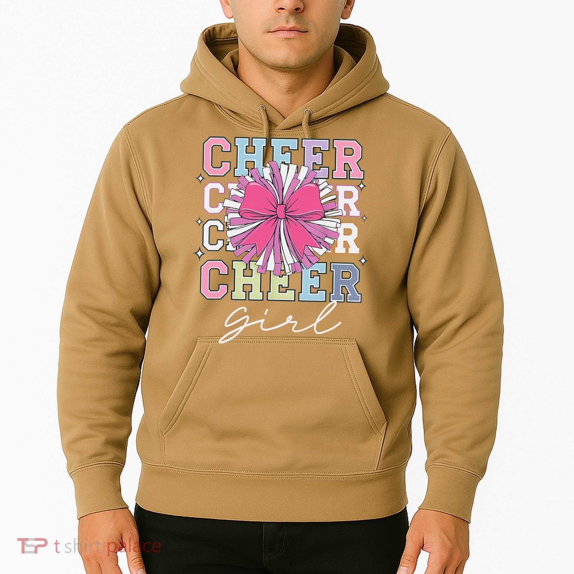 Groovy Cheer Girl Coquette Bow Cheerleading Hoodie