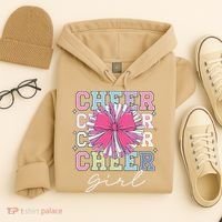 Groovy Cheer Girl Coquette Bow Cheerleading Hoodie thumb 4