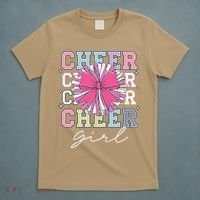 Groovy Cheer Girl Coquette Bow Cheerleading T-Shirt thumb 5