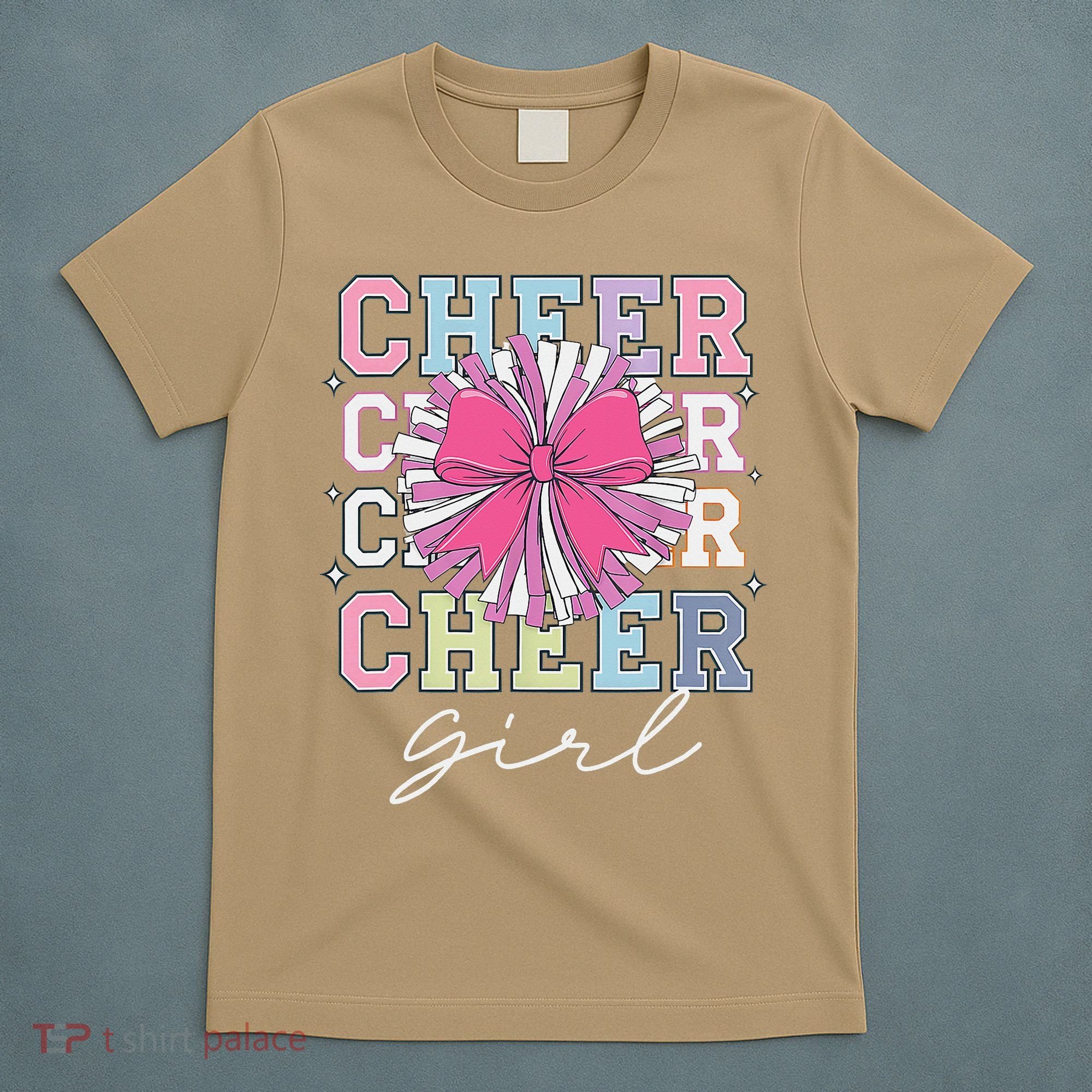 Groovy Cheer Girl Coquette Bow Cheerleading T-Shirt