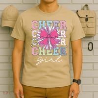 Groovy Cheer Girl Coquette Bow Cheerleading T-Shirt thumb 6