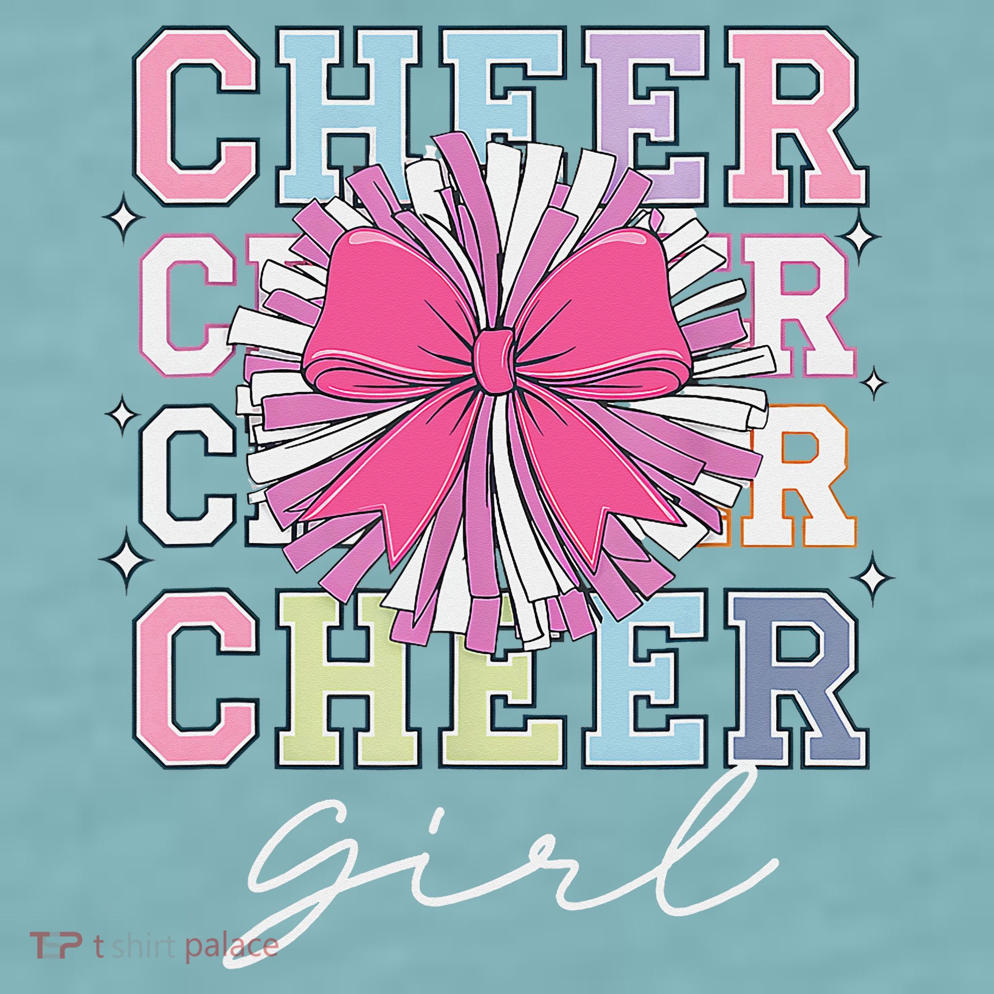 Groovy Cheer Girl Coquette Bow Cheerleading Sueded Cloud Jersey T-Shirt
