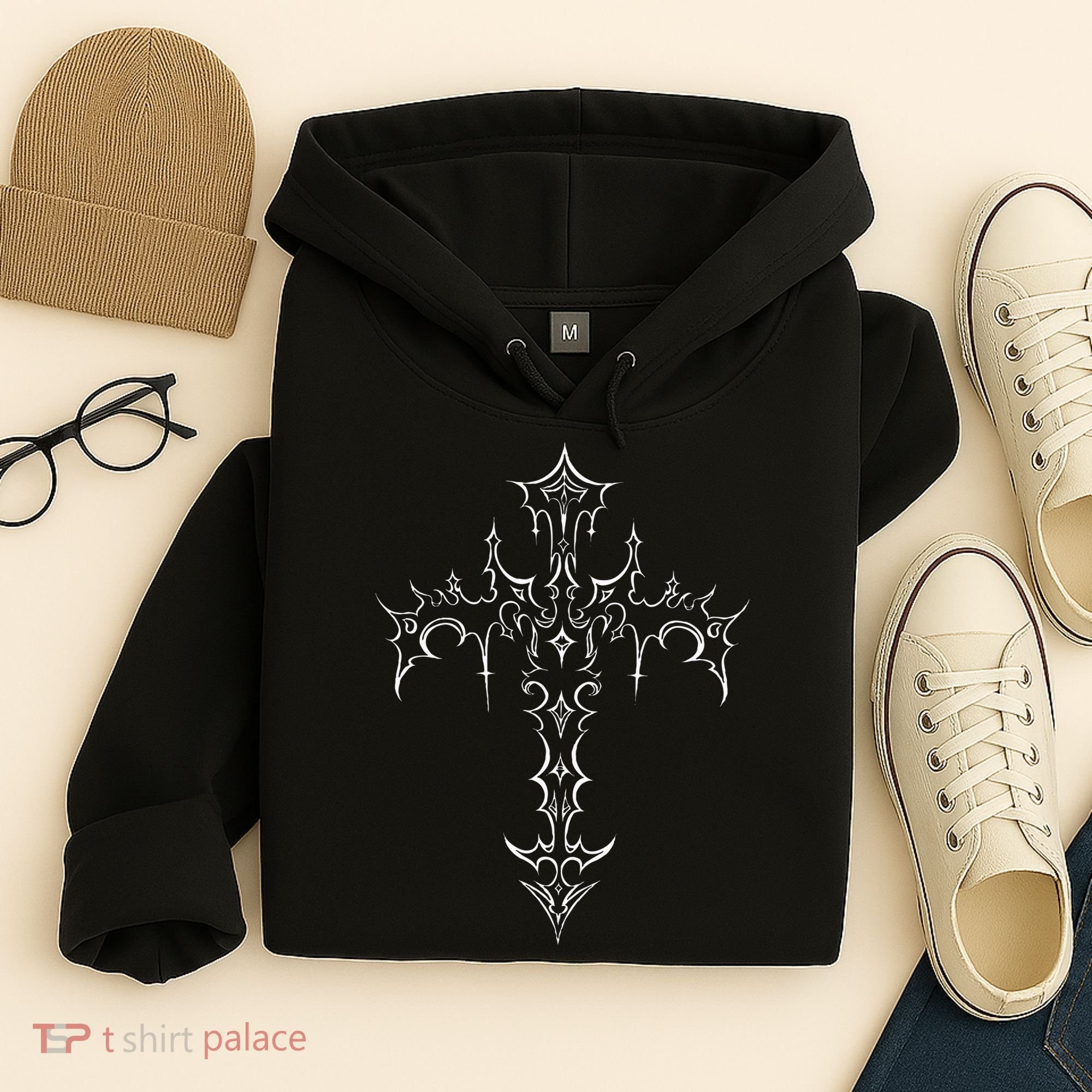 Gothic Cross Grunge Aesthetic Mall Goth Hoodie