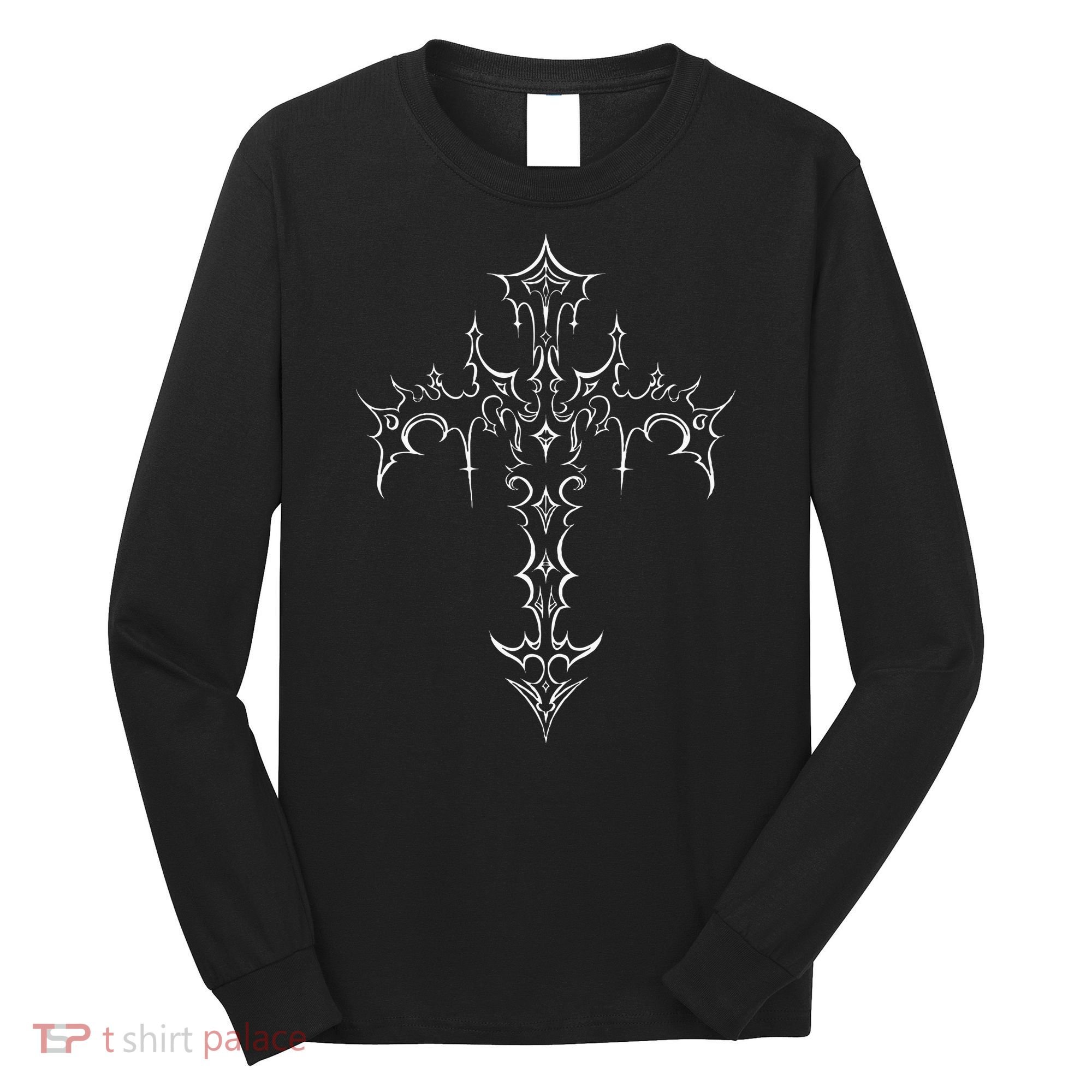 Gothic Cross Grunge Aesthetic Mall Goth Long Sleeve Shirt
