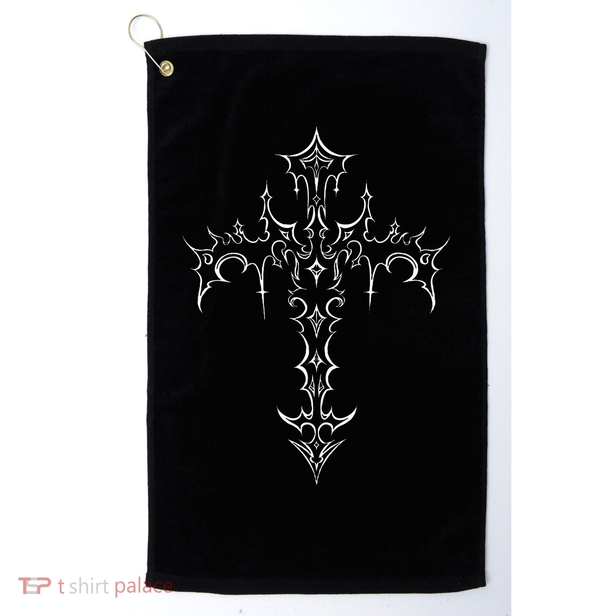 Gothic Cross Grunge Aesthetic Mall Goth Golf Towel