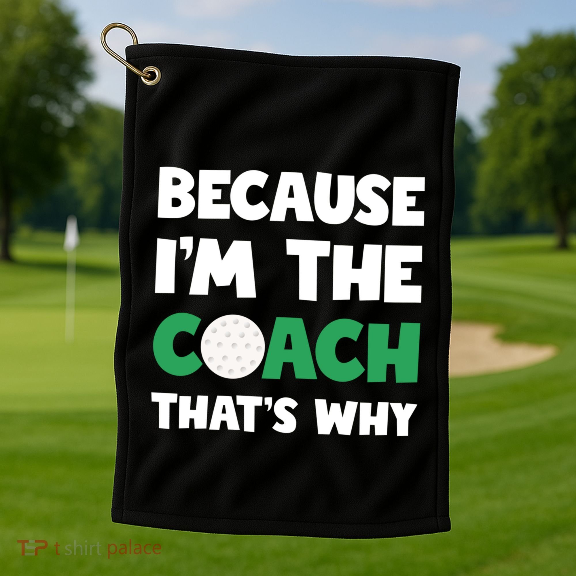 Golf Coach Gift Because IM The Coach ThatS Why Golf Coach Gift Golf Towel