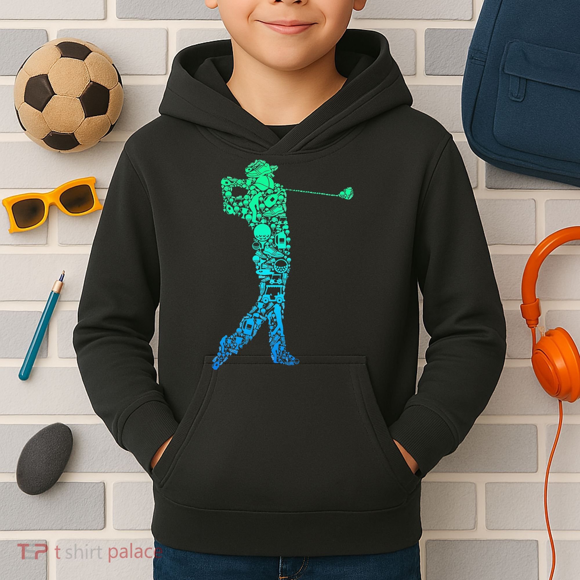 Golf Club Golfer Golfing Kids Hoodie