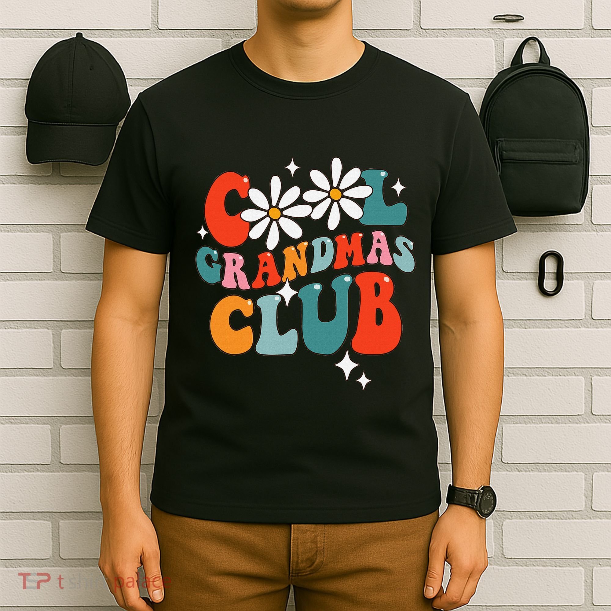 Groovy Cool Grandmas Club Funny Smile T-Shirt
