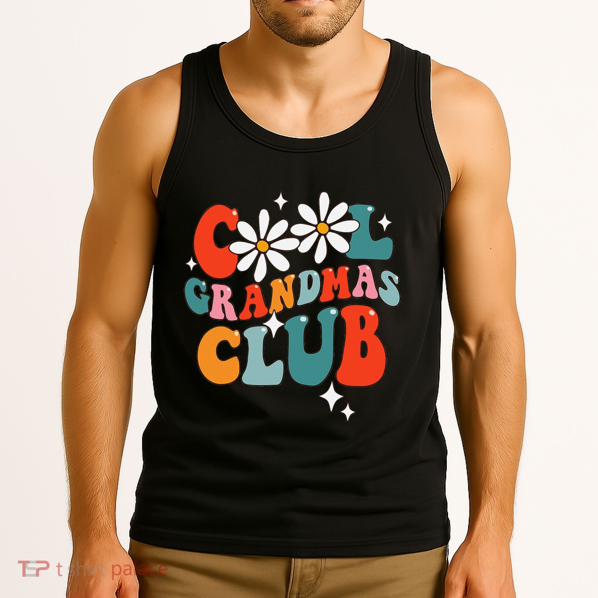 Groovy Cool Grandmas Club Funny Smile Tank Top