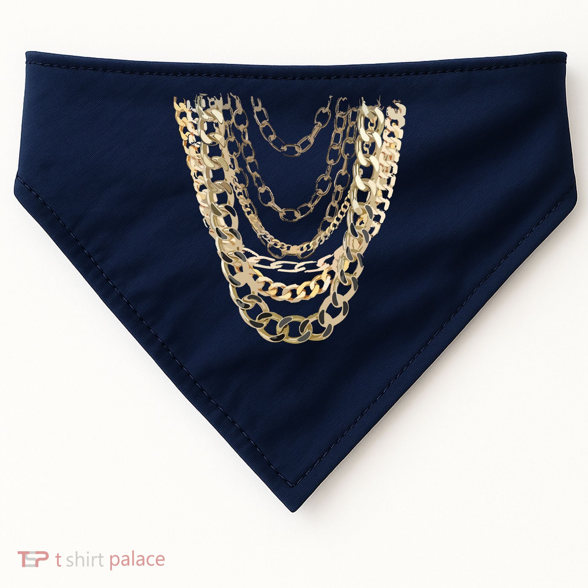 Gold Chains Hip Hop Fan And Funny Gold Lover Gift USA-Made Doggie Bandana