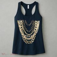 Gold Chains Hip Hop Fan And Funny Gold Lover Gift Women's Tank Top thumb 3