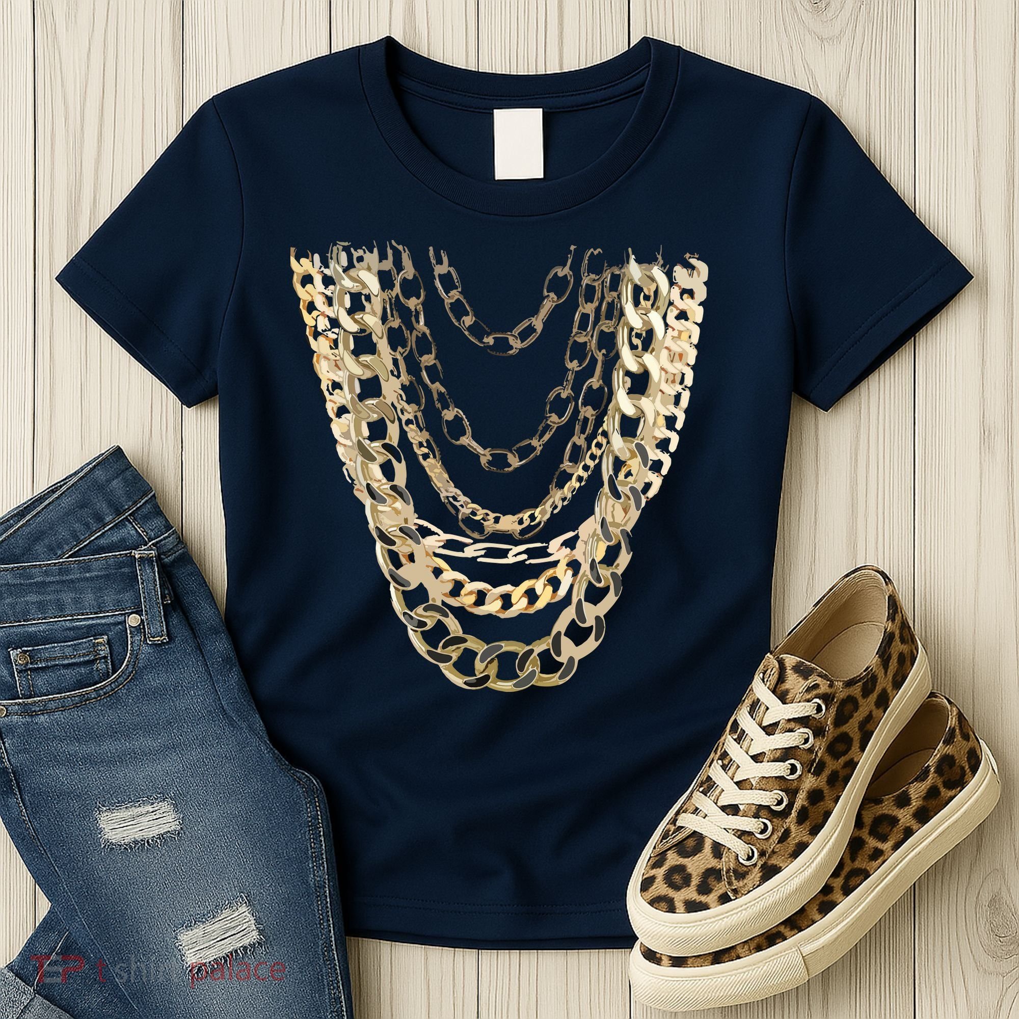 Gold Chains Hip Hop Fan And Funny Gold Lover Gift Women's T-Shirt