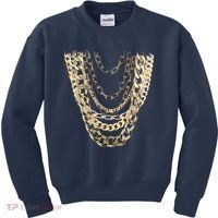 Gold Chains Hip Hop Fan And Funny Gold Lover Gift Kids Sweatshirt thumb 0
