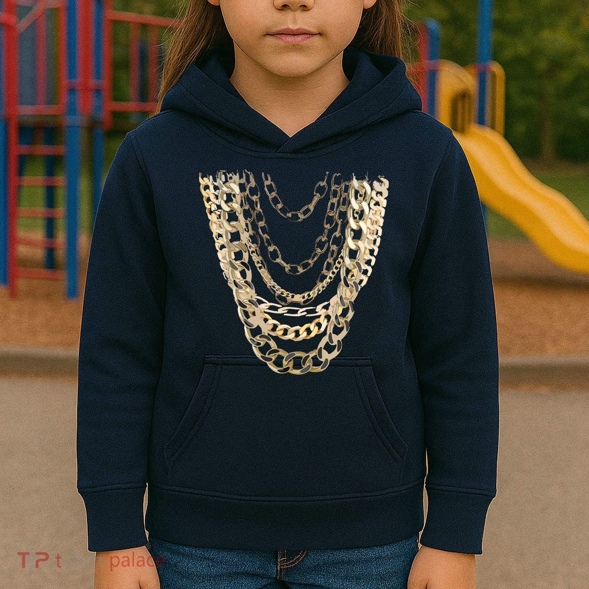 Gold Chains Hip Hop Fan And Funny Gold Lover Gift Kids Hoodie
