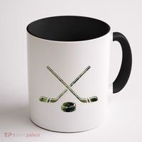 Green Camo Hockey Green Camouflage Hockey Sticks Gift Coffee Mug thumb 1