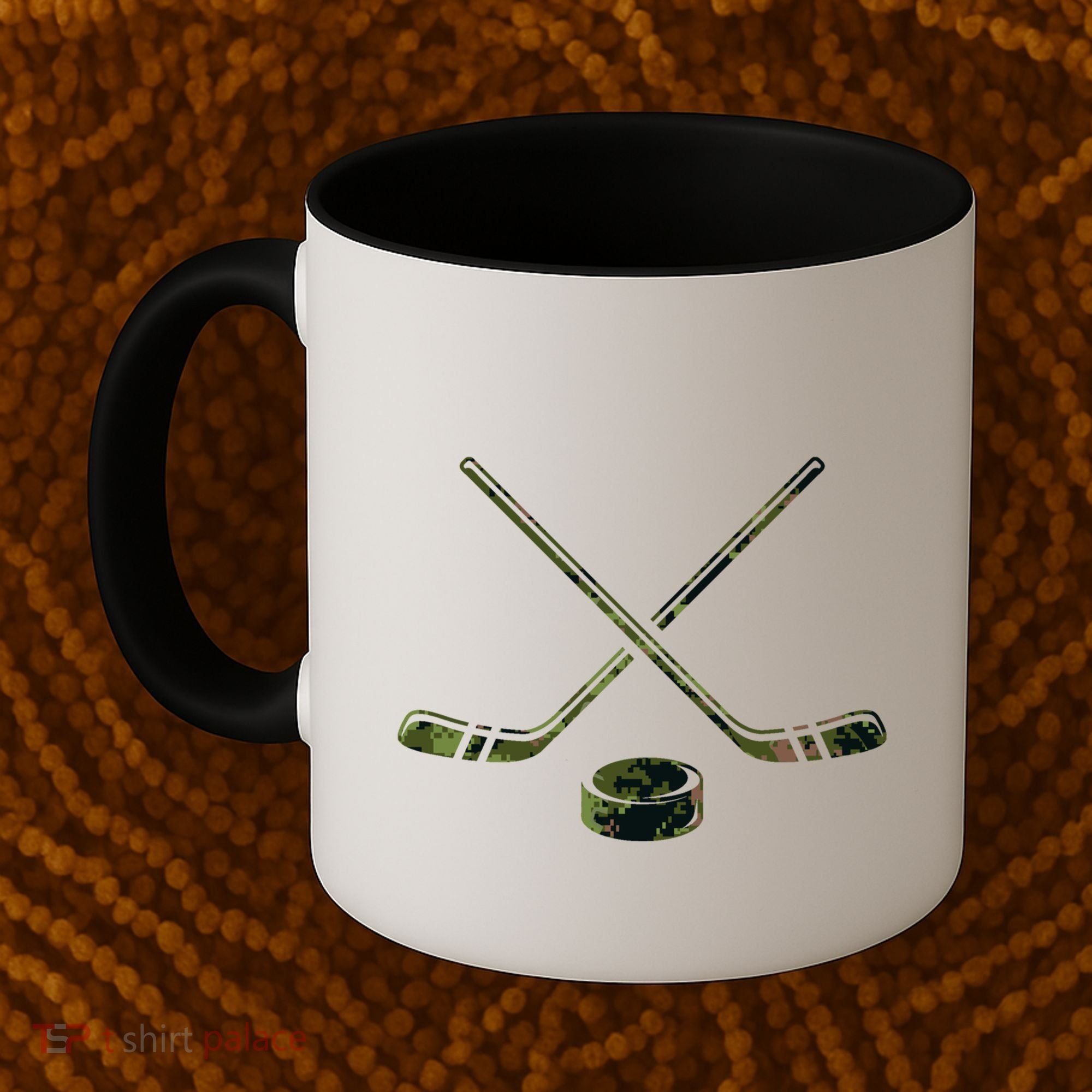 Green Camo Hockey Green Camouflage Hockey Sticks Gift Coffee Mug