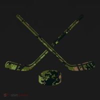 Green Camo Hockey Green Camouflage Hockey Sticks Gift Ornament thumb 1