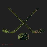 Green Camo Hockey Green Camouflage Hockey Sticks Gift Hat thumb 2