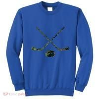Green Camo Hockey Green Camouflage Hockey Sticks Gift Sweatshirt thumb 0