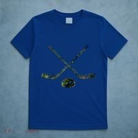 Green Camo Hockey Green Camouflage Hockey Sticks Gift T-Shirt thumb 5