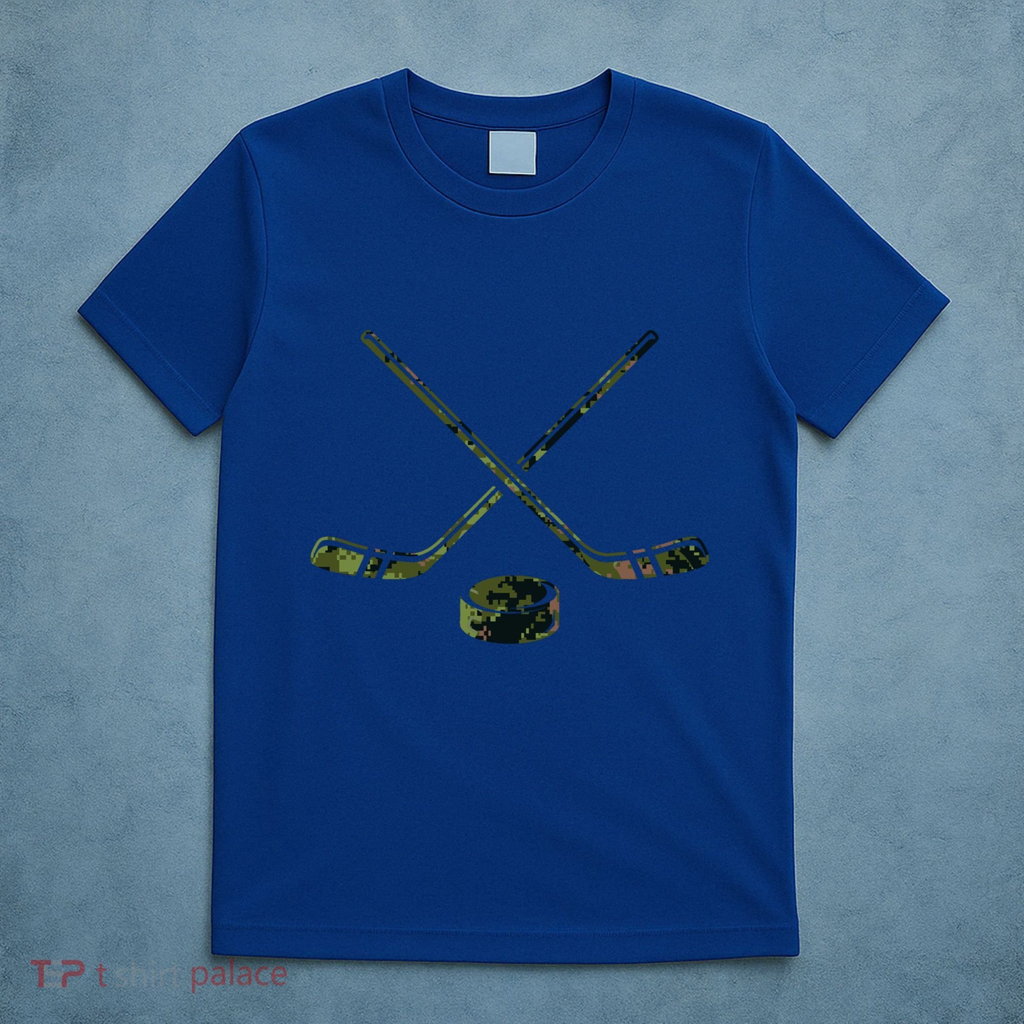 Green Camo Hockey Green Camouflage Hockey Sticks Gift T-Shirt