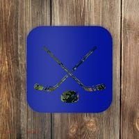 Green Camo Hockey Green Camouflage Hockey Sticks Gift Coaster thumb 0