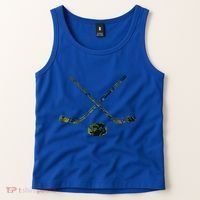 Green Camo Hockey Green Camouflage Hockey Sticks Gift Tank Top thumb 2