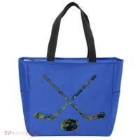 Green Camo Hockey Green Camouflage Hockey Sticks Gift Tote Bag thumb 0
