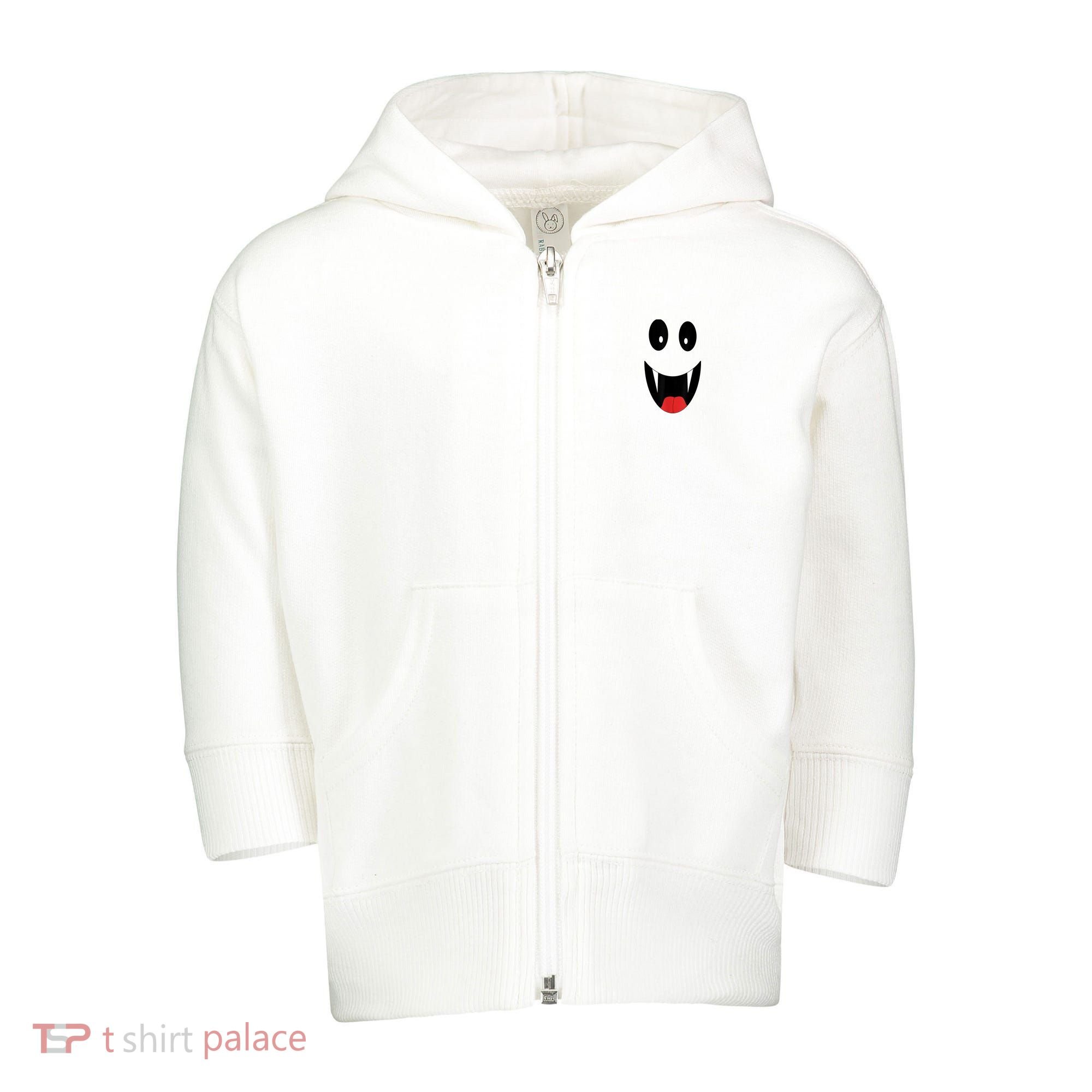 Ghost Costume Halloween Ghost Toddler Zip Fleece Hoodie