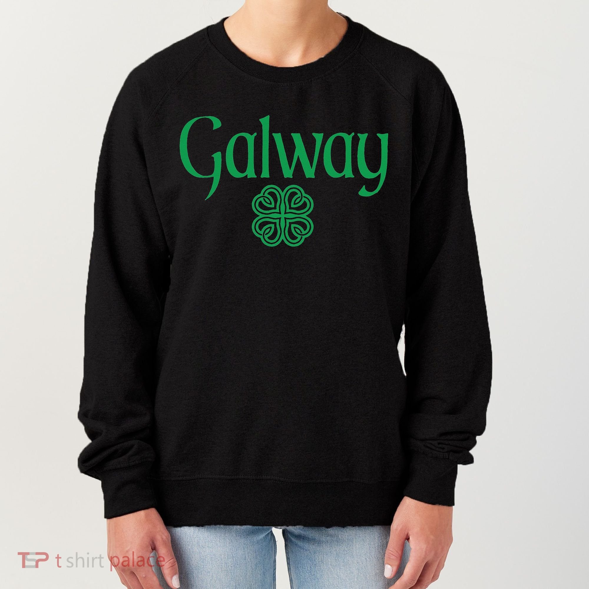 Galway Clover Hearts Irish Text Green Women's Sweatshirt