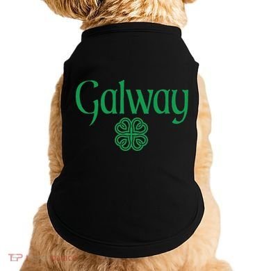 Galway Clover Hearts Irish Text Green Doggie Tank