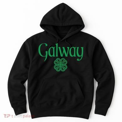 Galway Clover Hearts Irish Text Green Hoodie