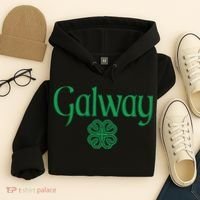 Galway Clover Hearts Irish Text Green Hoodie thumb 4