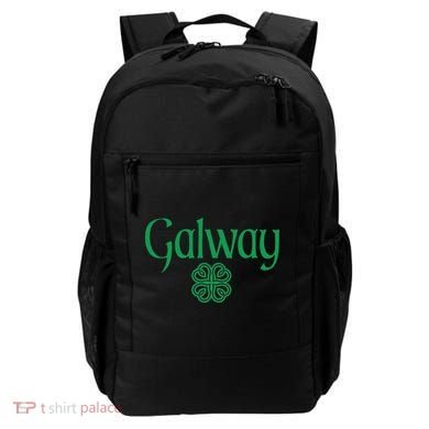 Galway Clover Hearts Irish Text Green Backpack