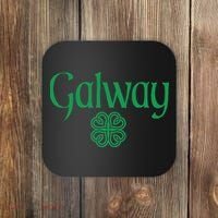 Galway Clover Hearts Irish Text Green Coaster thumb 0