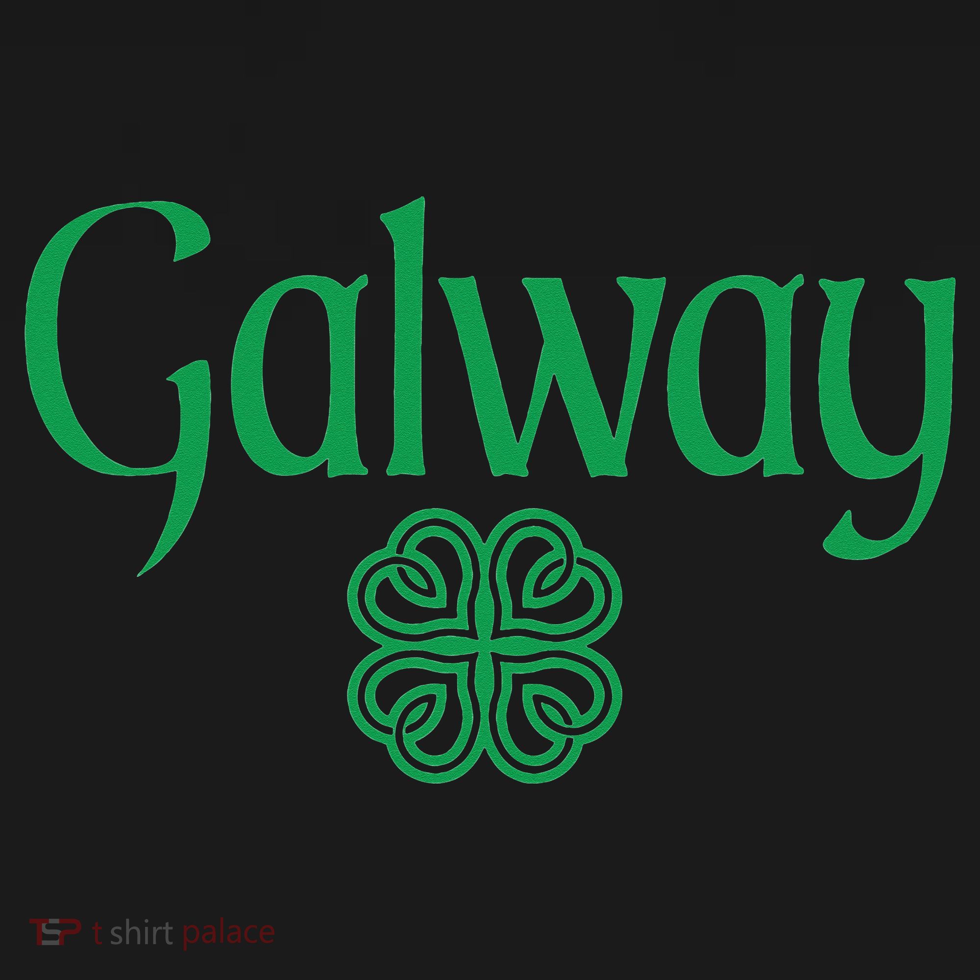 Galway Clover Hearts Irish Text Green Polo