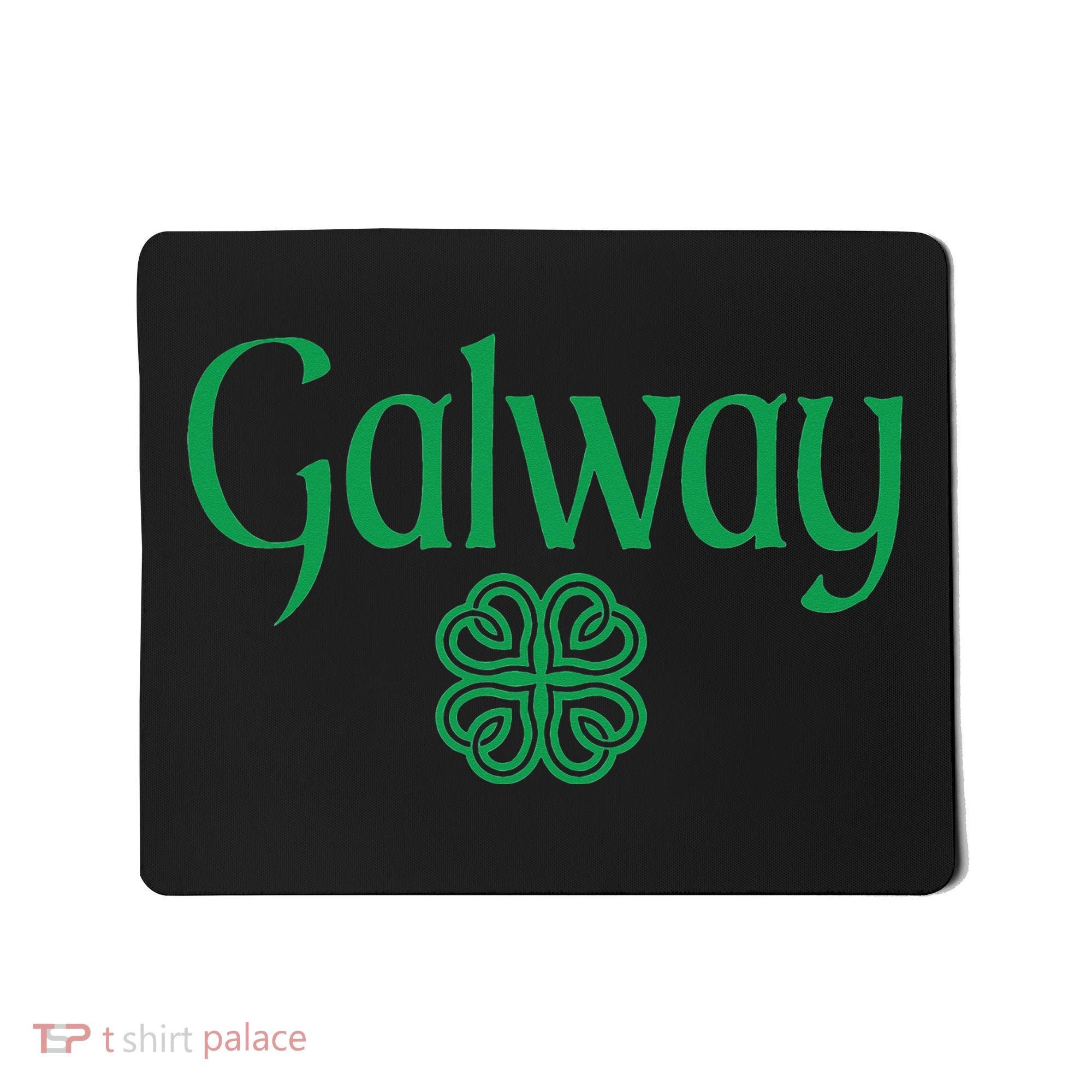 Galway Clover Hearts Irish Text Green Mousepad