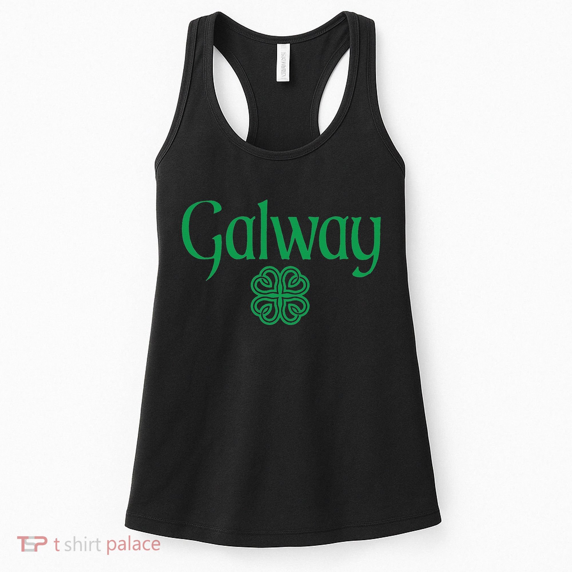 Galway Clover Hearts Irish Text Green Women's Tank Top