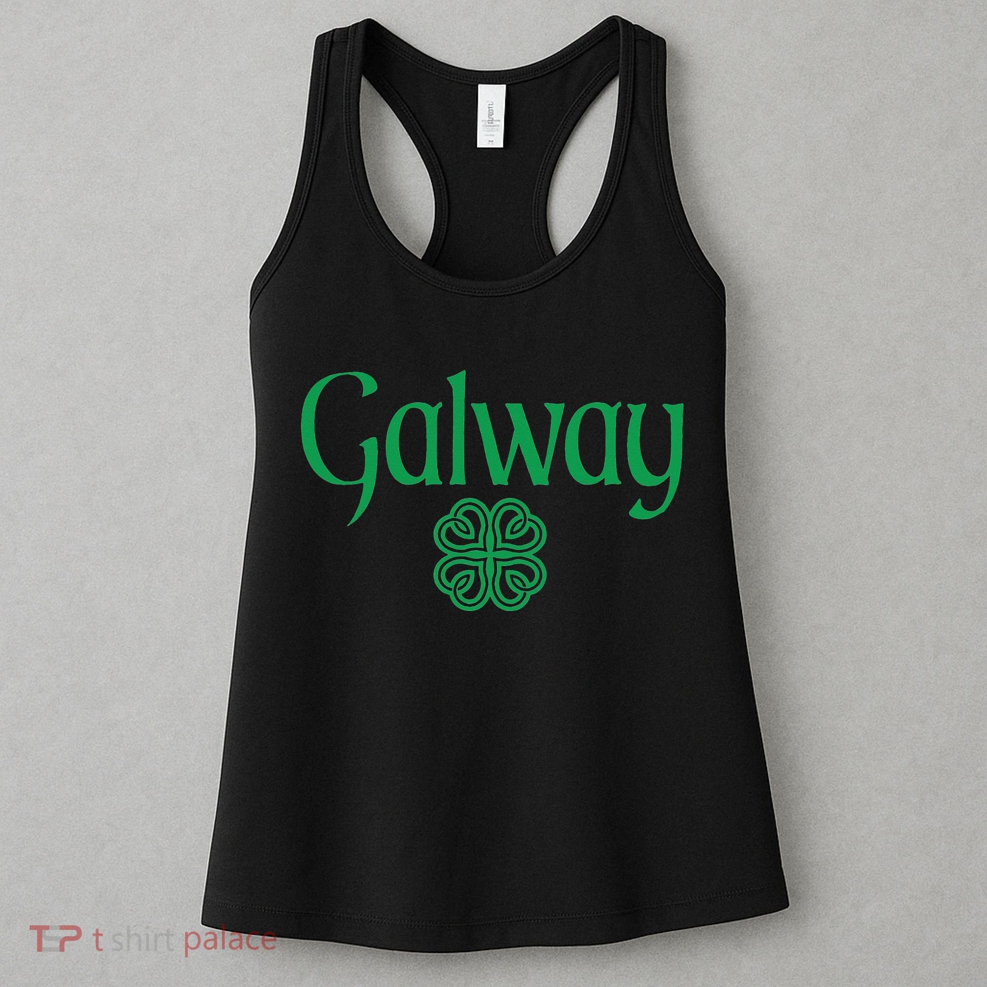 Galway Clover Hearts Irish Text Green Women's Tank Top