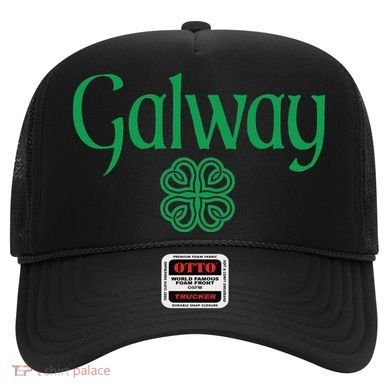 Galway Clover Hearts Irish Text Green Hat