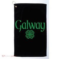 Galway Clover Hearts Irish Text Green Golf Towel thumb 0