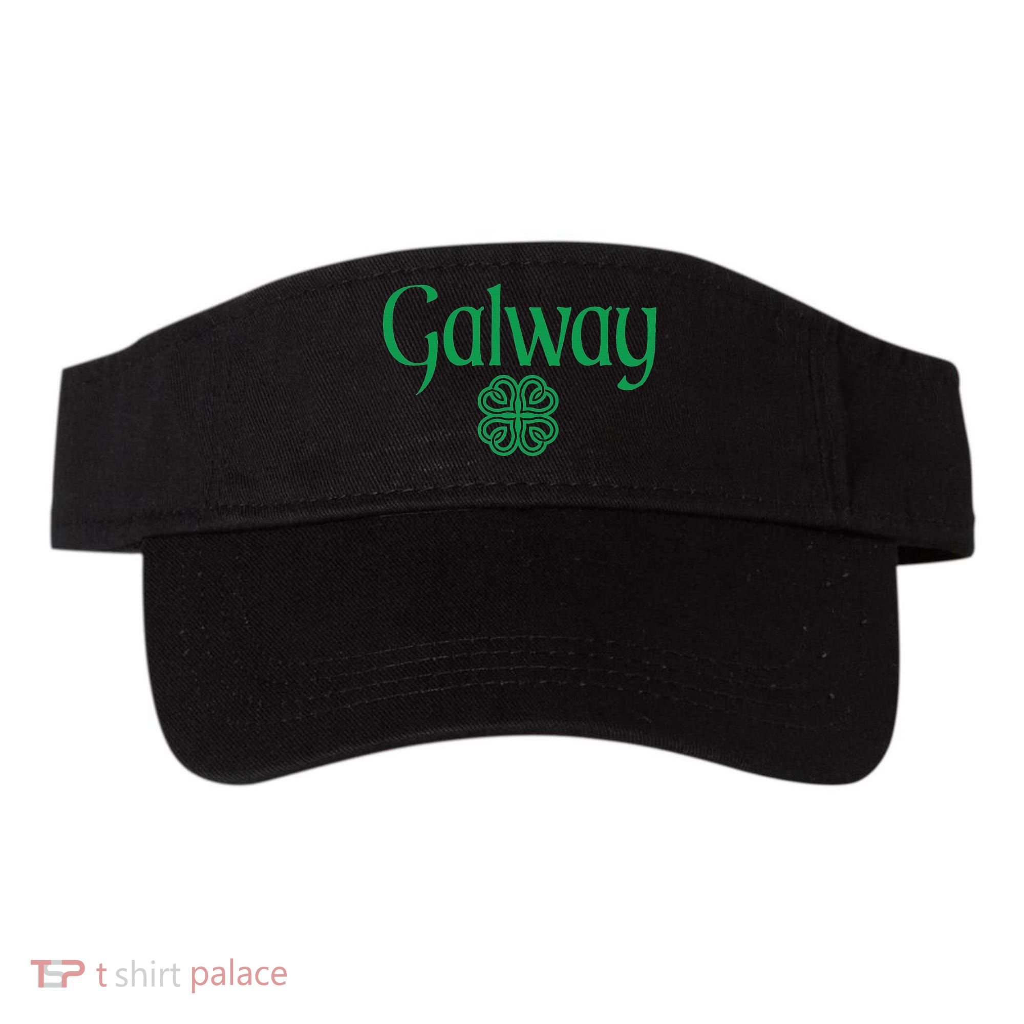 Galway Clover Hearts Irish Text Green Visor