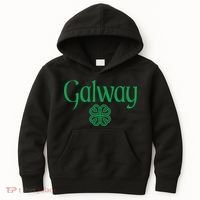 Galway Clover Hearts Irish Text Green Kids Hoodie thumb 0