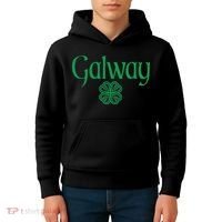 Galway Clover Hearts Irish Text Green Kids Hoodie thumb 4