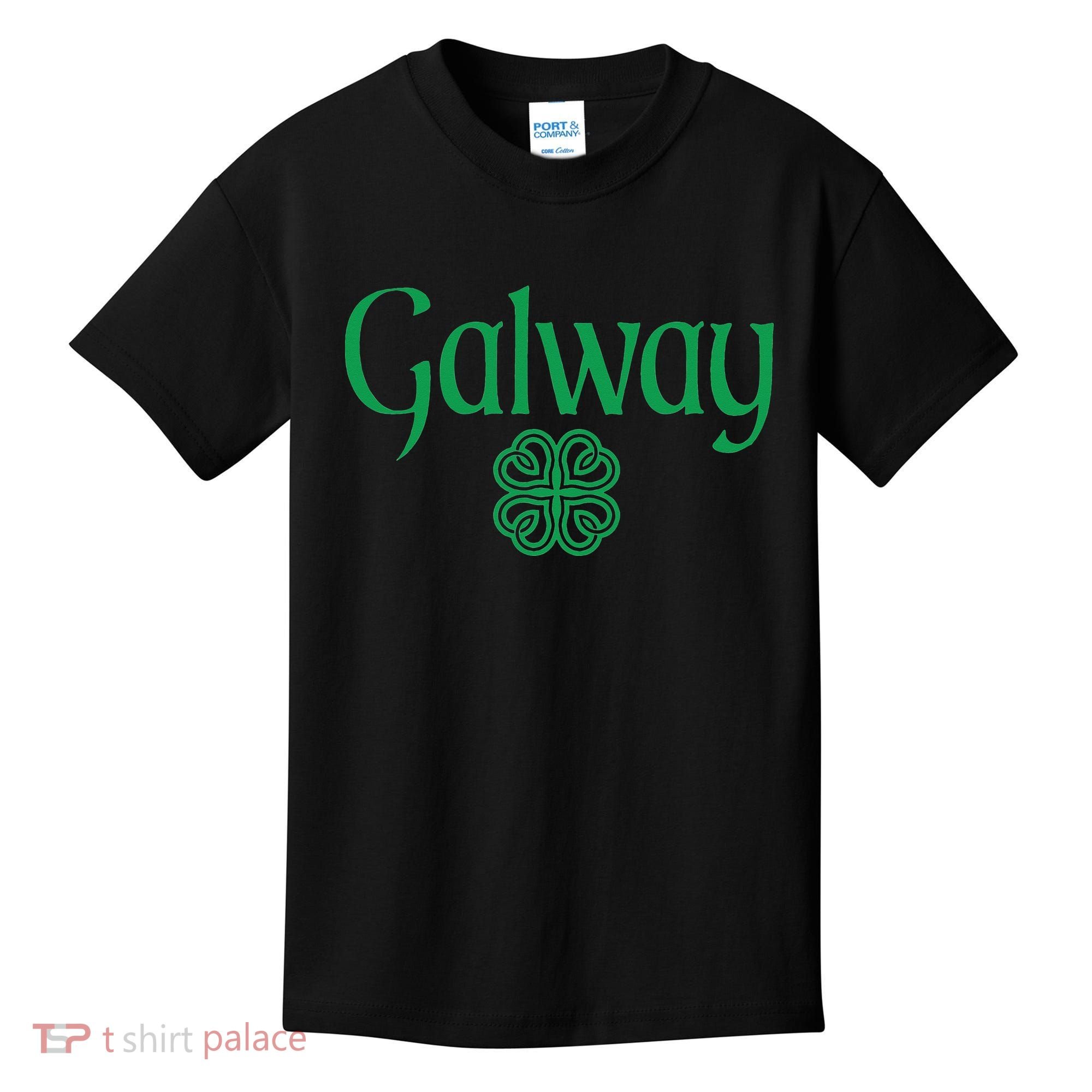 Galway Clover Hearts Irish Text Green Kids T-Shirt