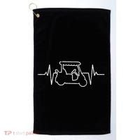 Golf Cart Heartbeat Golf Towel thumb 0