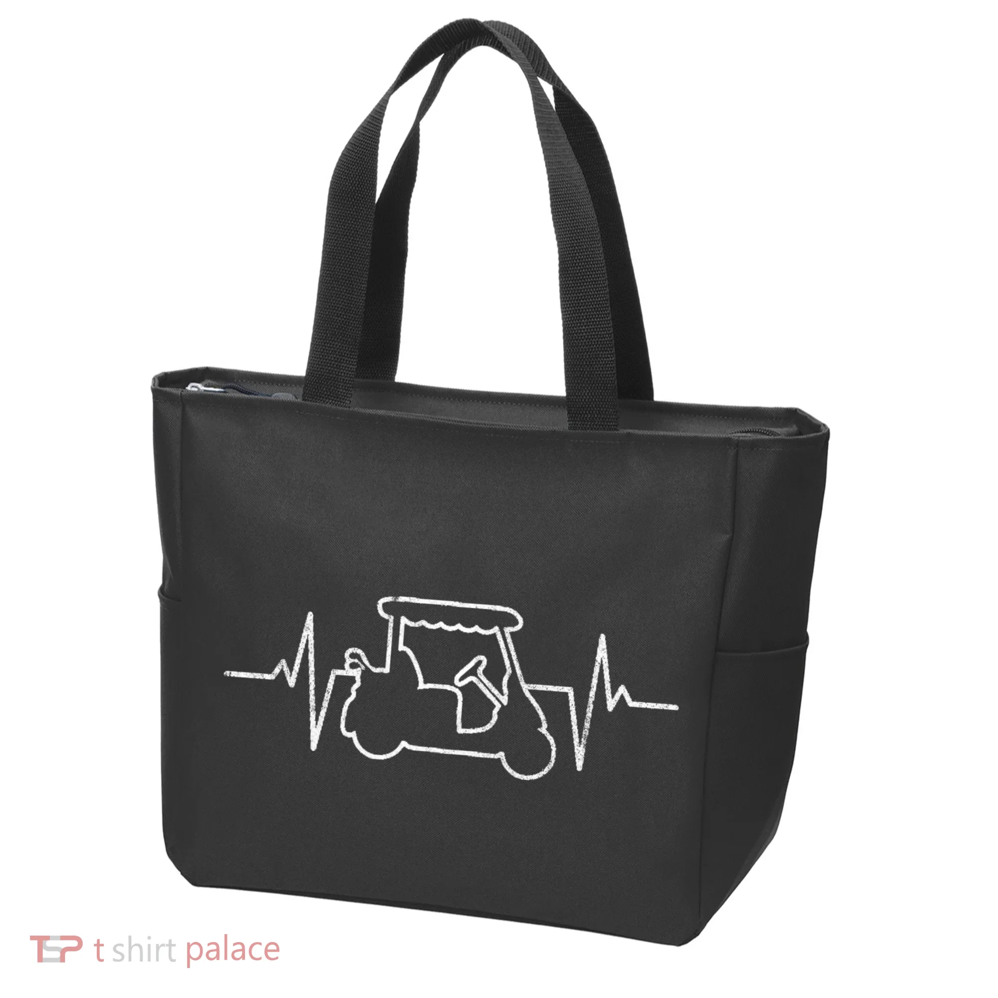Golf Cart Heartbeat Tote Bag